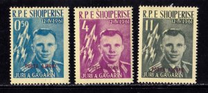 Albania set    604 - 606 with maroon overprint  MH OG  CV $90.00