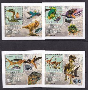 Sao Tome and Principe 2006 Dinosaurs Minerals 4 S/Sheets Deluxe Edition MNH