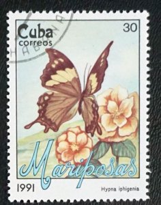CUBA Sc# 3291 BUTTERFLIES butterfly 30c 1991  used / cancelled