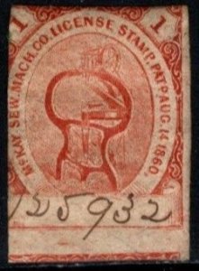 1860 US Poster Stamp McKay Sewing Machine License Stamp Used