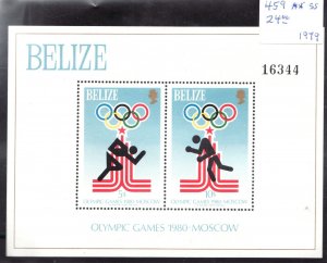 1980 Belize Sc #459 S/S  Moscow Olympics MNH Cv$24
