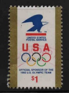 USA Scott 2539  Used $1 Olympic rings stamp