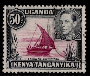 KENYA UGANDA TANGANYIKA GVI SG144e, 50c reddish purple & black, FINE USED.