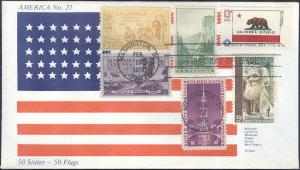#1663 California State Flag Combo America FDC