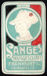 Vintage Germany Poster Stamp Sange’s Hat Shop Fahrassage 119