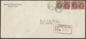 1948 Registered Cover, Brantford General Hospital Cover to Galt ONT