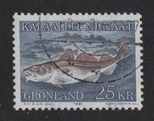 Greenland  #140  1981 used marine life   25k codfish