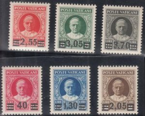 Vatican 35 - 40 Mint LH XF Complete Set Diena Cert. Signed AD #40 Slight Toni...