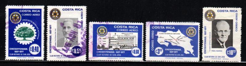 Costa Rica # C683-87 ~ Cplt Set 5 ~ Used, HMR ~ cv  2.45