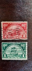 US Scott # 614-615; H-W terc issue from 1924; used; F/VF centering;