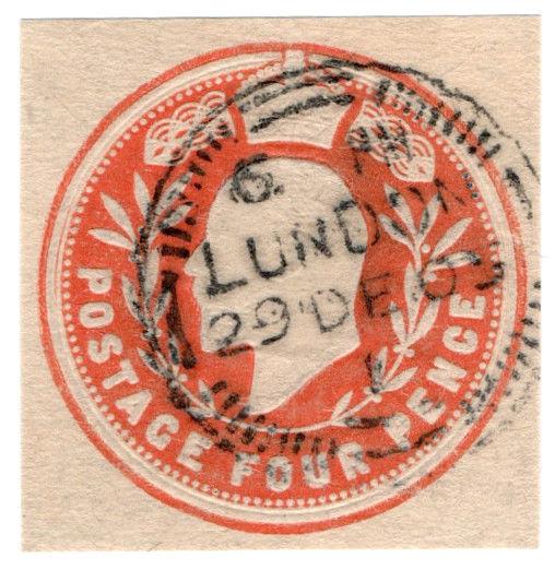 (I.B) Edward VII Postal : Embossed Die 4d (London)