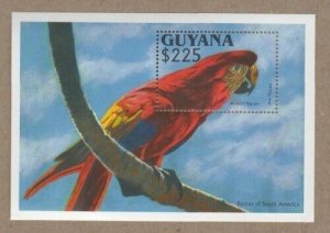Guyana 1992 - Parrots Birds - Souvenir Sheet Stamp - Scott #2660 - MNH