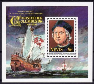 Nevis 1986 CHRISTOPHER COLUMBUS SHIPS s/s Perforated Mint (NH)