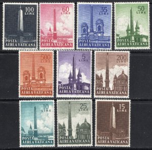 Thematic stamps vatican 1959 ROMAN OBELISKS 296/305  10v mint