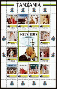 Tanzania 825-34 MNH Visits of Pope John Paul II