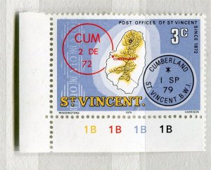 ST.VINCENT; 1979 early Post Office issue MINT MNH CORNER 3c. value