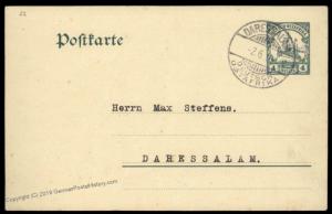 Germany 1910 East Africa NUNNUSHOF-RUVU DOA Cover Stationery 86215