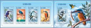 ST. TOME PRINCIPE 2014 2 SHEETS st14510ab BIRDS KINGFISHERS 