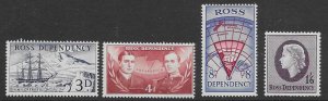 Ross Dependency  L1-4   1957  set 4   Mint VF NH