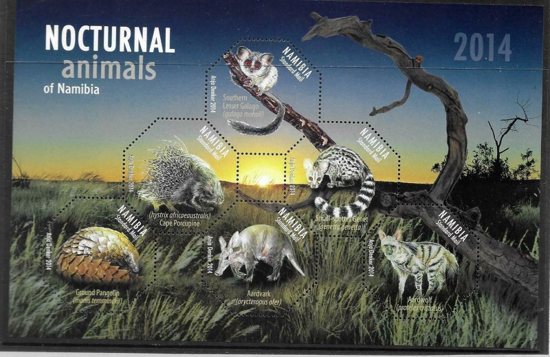 [SOLD] 2014    NAMIBIA  -  SG.  MS 1235  -  NOCTURNAL ANIMALS  -  MNH