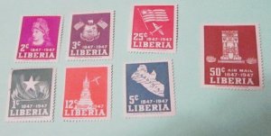 Liberia - 305-08, C58-90, MNH Set. Centenary of Independence. SCV - $3.80