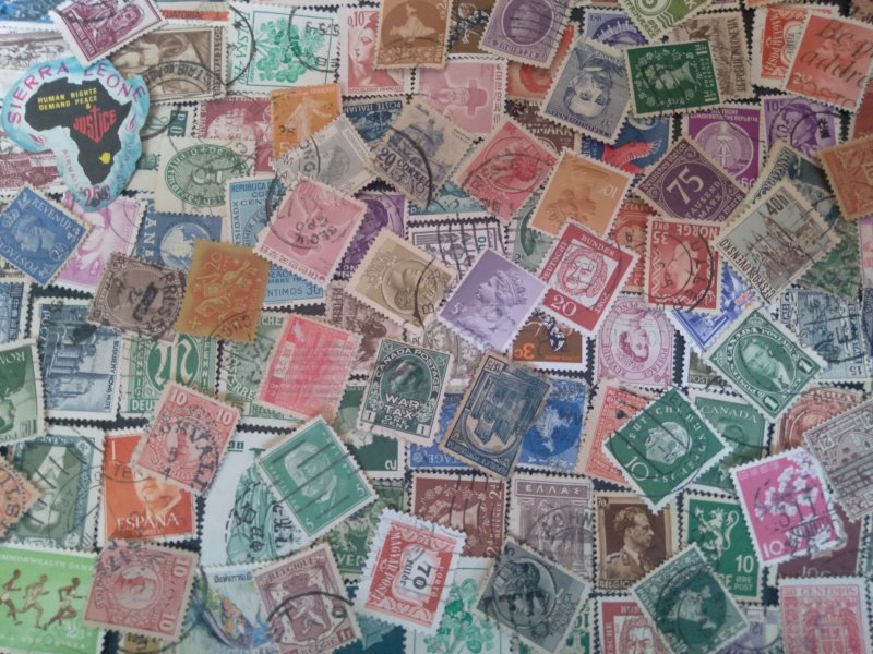10,000 Used WW Stamp Lot Unsearched 94% DIFFERENT! Vintage: 60+ Years Old