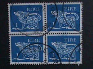 IRELAND 1971 SC#291 DOG FROM ANCIENT BROOCH USE BLOCK-VF-FANCY CANCEL