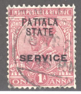 India- Convention States, Patiala, Scott #o31, Used