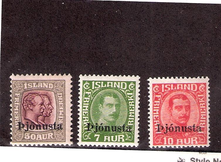 ICELAND, O 69- O 71, FVF,LH,OG.