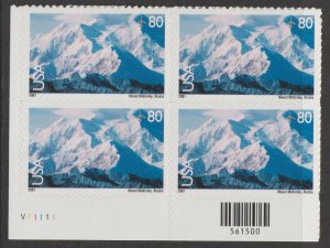 U.S.  Scott# C137 2001 Mt. McKinley, Alaska Issue XF/SUP MNH Plate Block #V11111