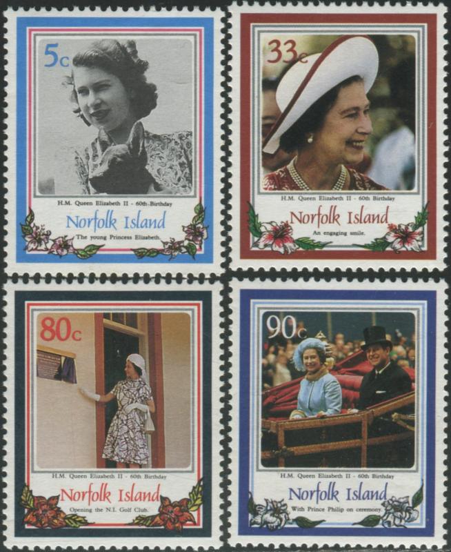 Norfolk Island 1986 SG389-392 QEII 60th birthday set MNH