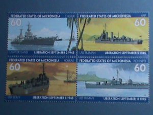 MICRONESIA 1995-SC#231 50TH ANNIVERSARY-END OF WW II  MNH BLOCK OF 4 VERY FINE