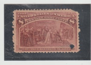 US Scott # 236 - MH with flaws  CV=$47.50