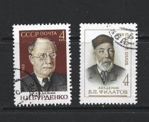 RUSSIA - 1962 SCIENTISTS AND ACADEMICIANS - SCOTT 2658 TO 2659 - USED