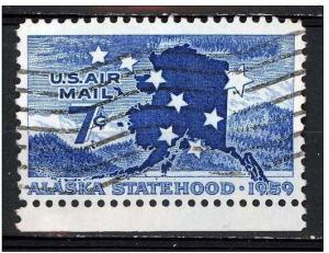 USA 1959 Airmail - Scott C53 used - Alaska Statehood 