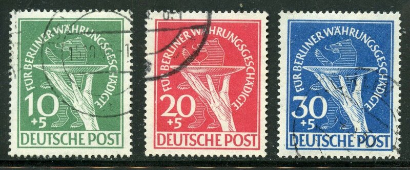 Germany Berlin Scott 9NB 1-3,Mi.68-70 Relief Fund used Set