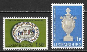 Luxembourg Scott 456-57 MNHOG - 1967 Faience Industry Issue - SCV $0.50