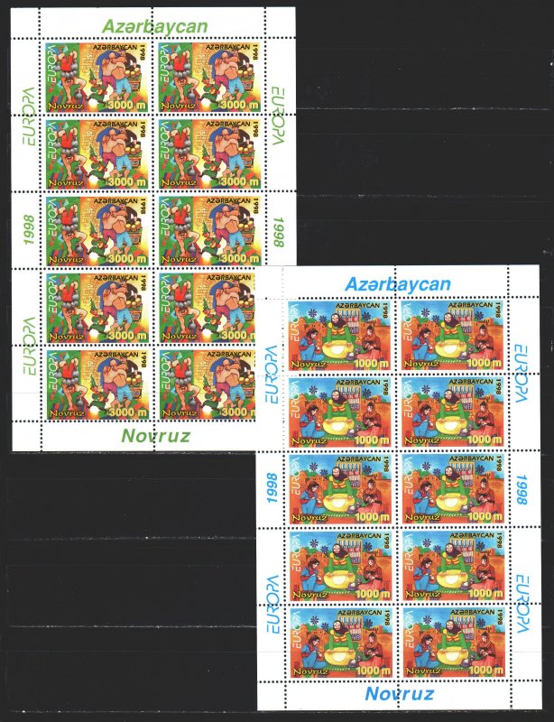 Azerbaijan. 1998. ml 438-39. Folk customs, wrestling, europe. MNH.