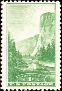 1934 1c Yosemite National Park, California Scott 740 Mint F/VF NH