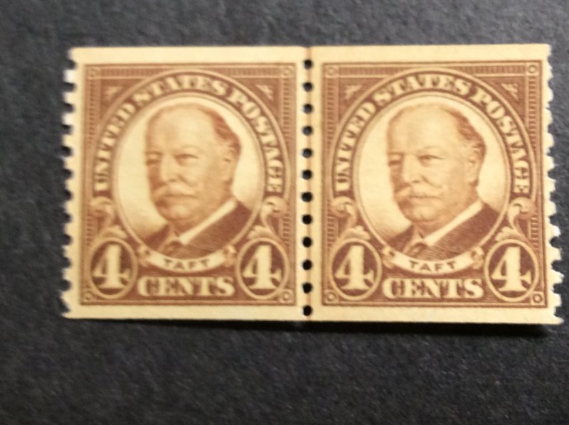 U.S.#687 Taft 4c Coil Line Pair, MNH. 'F-VF'