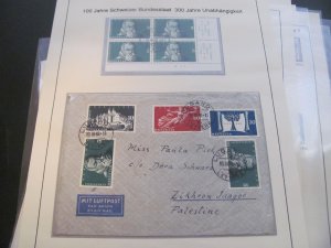 SWITZERLAND USED STAMPS & COVERS COLL. ON PAGES 1930-2005 $2K-$3K CAT. XF (191)