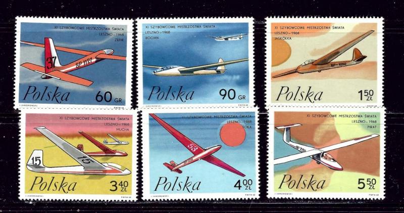 Poland 1585-90 MNH 1968 Gliders