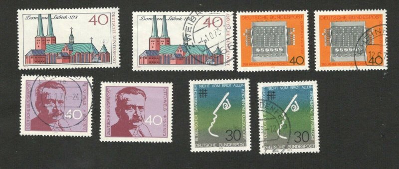 GERMANY - 4 MNH+4 USED STAMPS -famous  AND OTHER - 1973. (65)