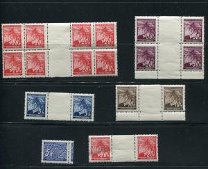 Czechoslovakia Bohemia &Moravia 1939/42 Gutter pairs Blocks MNH 4934