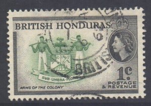 Br Honduras Scott 144 - SG179a, 1953 Elizabeth II 1c Perf 13.1/2 x 13 used