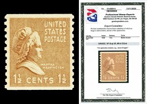 Scott 840 1939 1.5c Presidential Coil Mint Graded XF-Sup 95 NH with PSE CERT