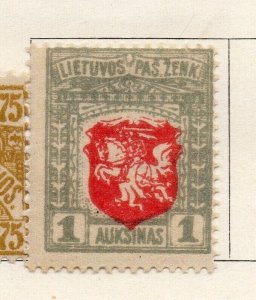 Lithuania 1919 Early Issue Fine Mint Hinged 1auk. NW-255917