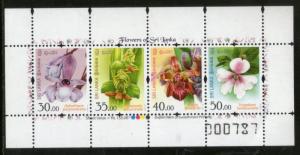 Sri Lanka 2016 Orchids Flowers Flora Tree Plant M/s MNH # 1397