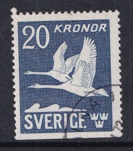 Sweden   #C8   used  1953  flying swans  imperf bottom