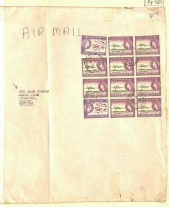 BRITISH VIRGIN ISLANDS Cover Air Mail Pictorials Block Franking 1969 Ap569